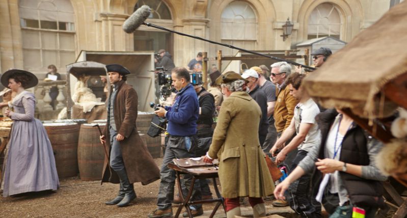 Filming of Poldark in Corsham